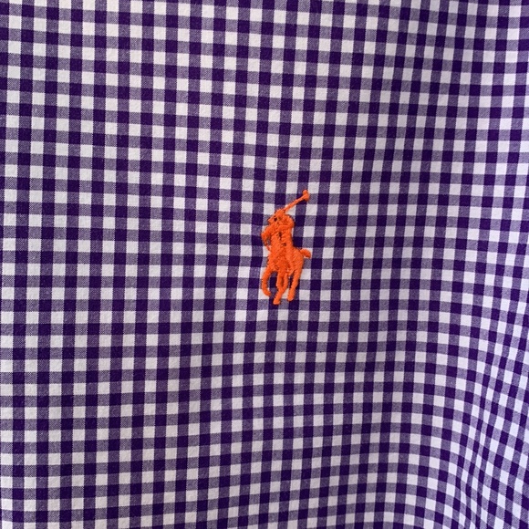 Ralph Lauren Slim Fit Purple & White Button Down Shirt, L - Picture 2 of 11